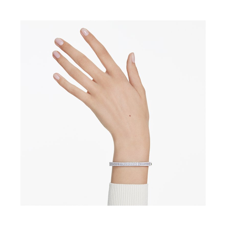 Swarovski Armband aus Metall mit Kristallen, rechteckige Fassung.
