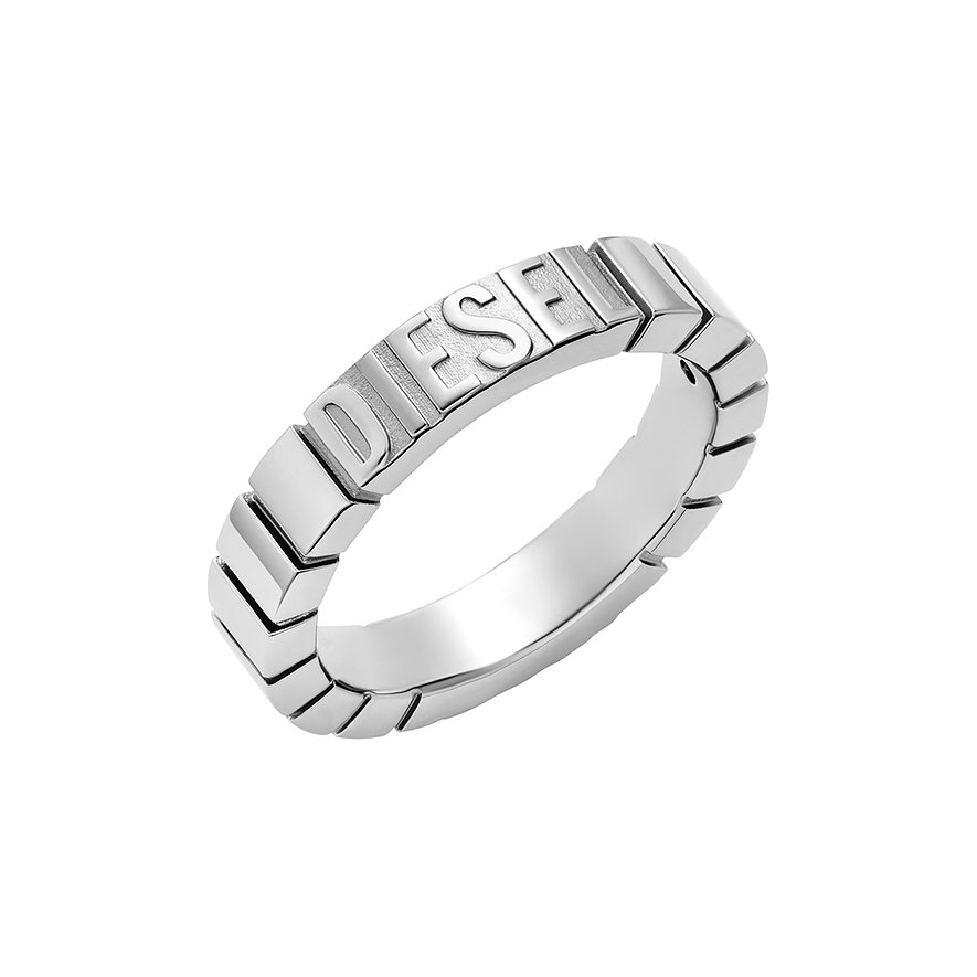 Diesel Damenring DIESEL FONT, Unisex, Edelstahl, silber, Größe: 53