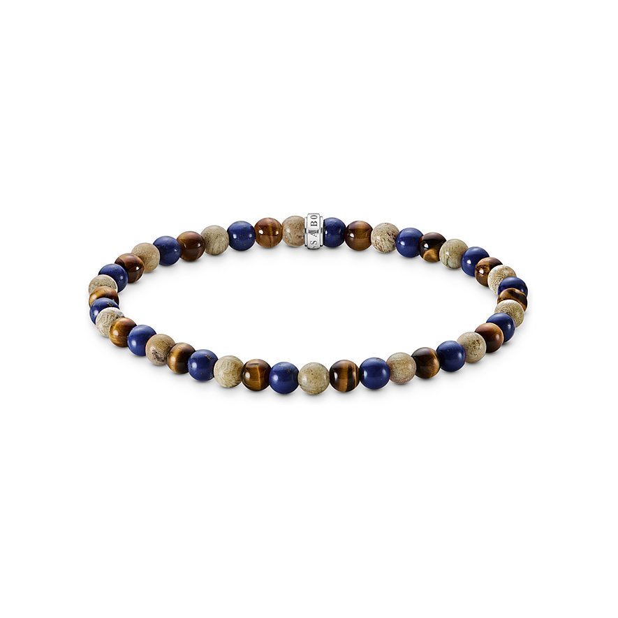 Thomas Sabo Armband Rebel at heart, Lapislazuli, Unisex, 925er Silber, mehrfarbig, Größe: 17