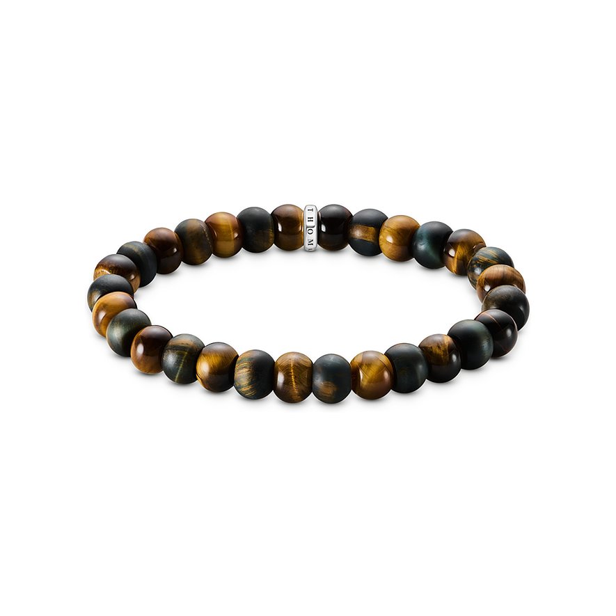 Thomas Sabo Armband Rebel at heart, Tigerauge, Unisex, 925er Silber, braun, Größe: 17