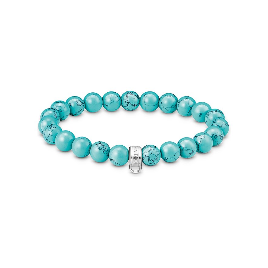 Thomas Sabo Armband Carrier, Türkis, synthetisch, Unisex, 925er Silber, türkis, Größe: 17