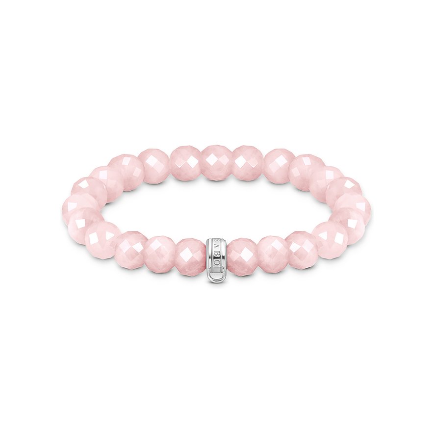 Thomas Sabo Armband Carrier, Rosenquarz, Unisex, 925er Silber, pink, Größe: 17