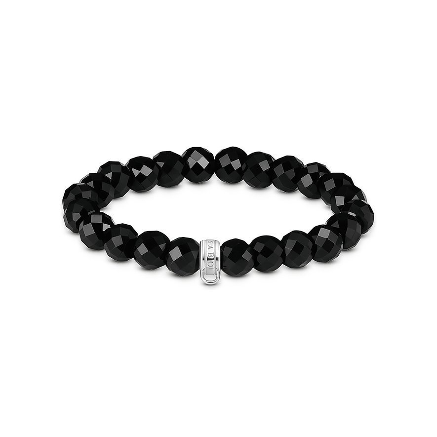Thomas Sabo Armband Carrier, Obsidian, Unisex, 925er Silber, schwarz, Größe: 19