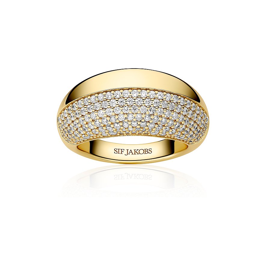 Sif Jakobs Jewellery Damenring, Zirkonia, Damen, 925er Silber, gold, Größe: 56