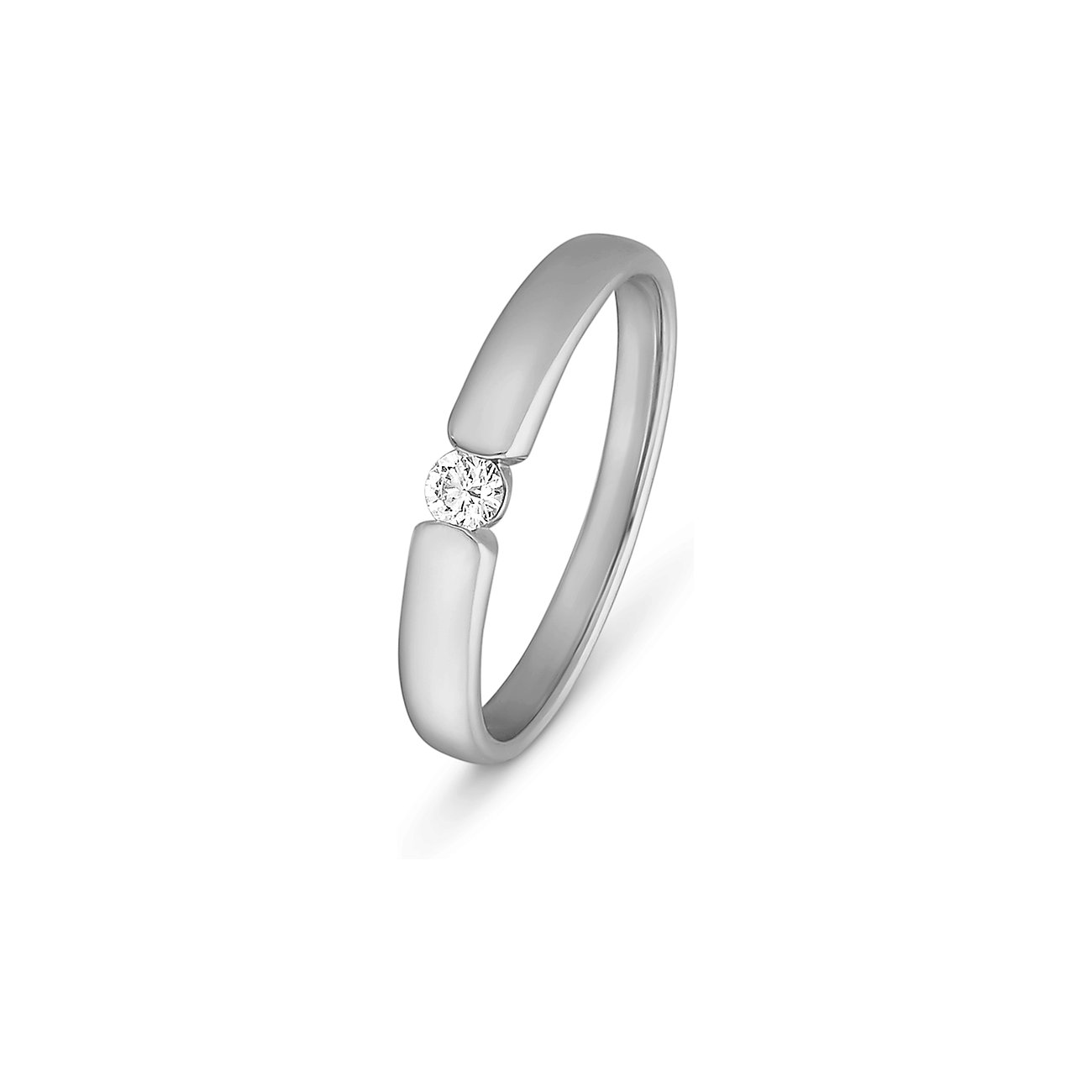 CHRIST Ring aus 585 Weißgold mit Diamant im Solitärschliff.