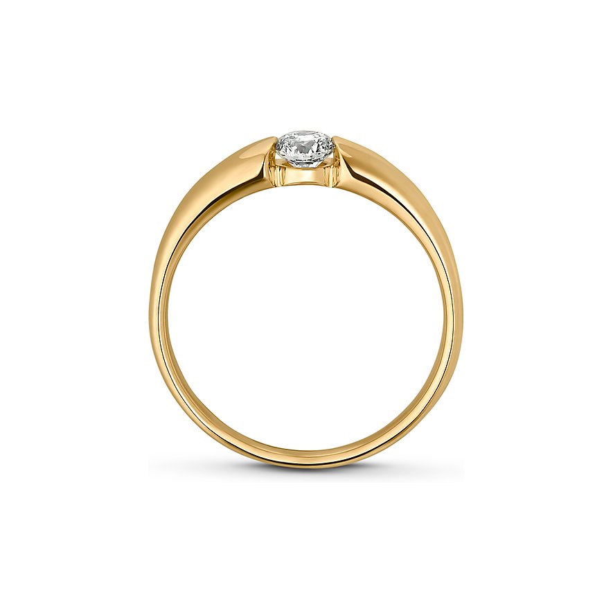 CHRIST Damenring aus 585 Gelbgold mit Diamant und Solitärfassung.