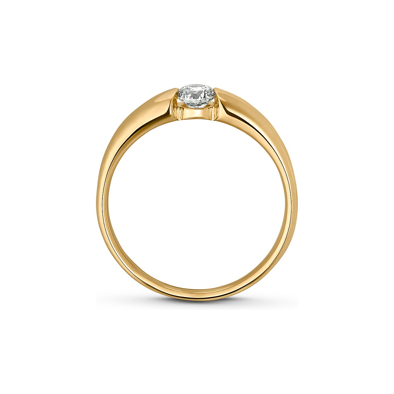 CHRIST Damenring aus 585 Gelbgold mit Diamant und Solitärfassung.