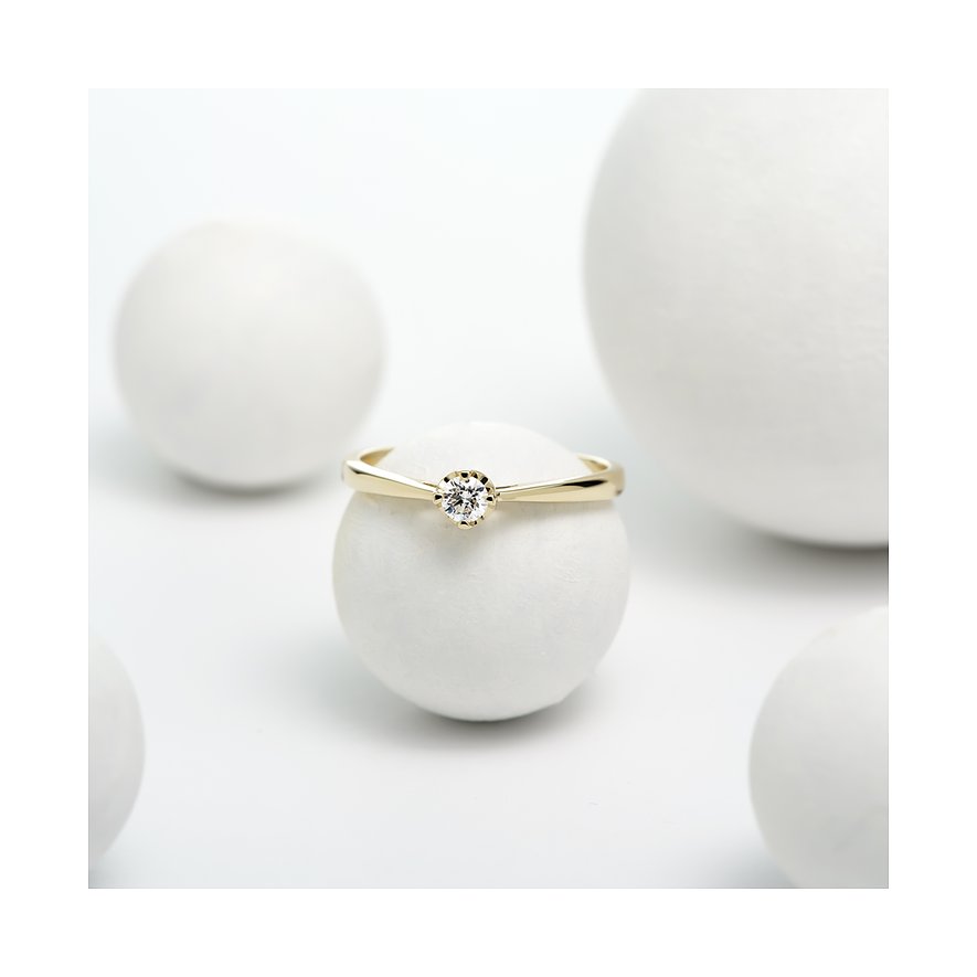 CHRIST Ring aus 585 Gelbgold mit Diamant im Solitär-Look.