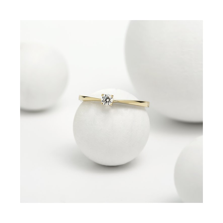 CHRIST Ring aus 585 Gelbgold mit Diamant im Solitärschliff.