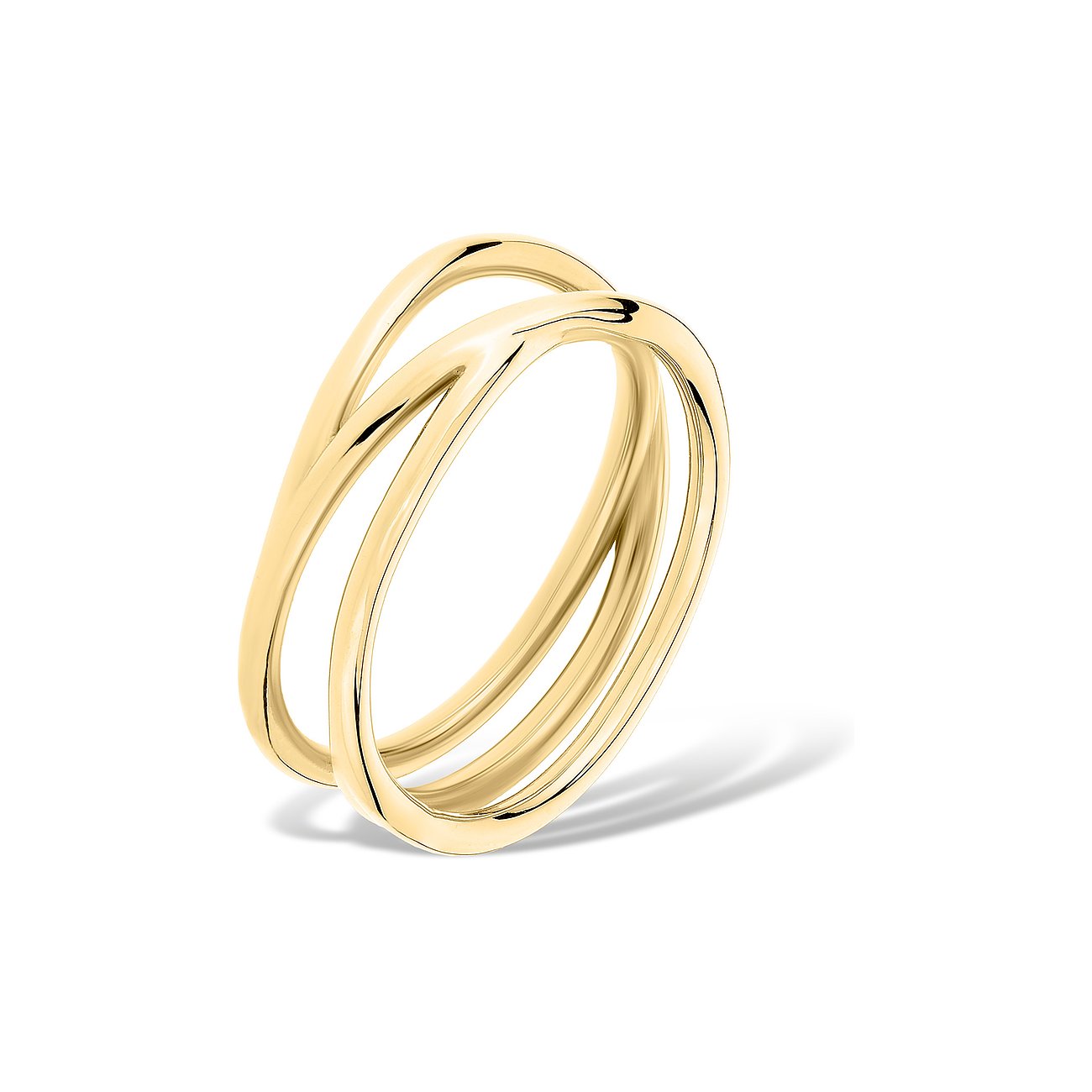 Liebeskind Ring aus Edelstahl, dreifach geschwungen.