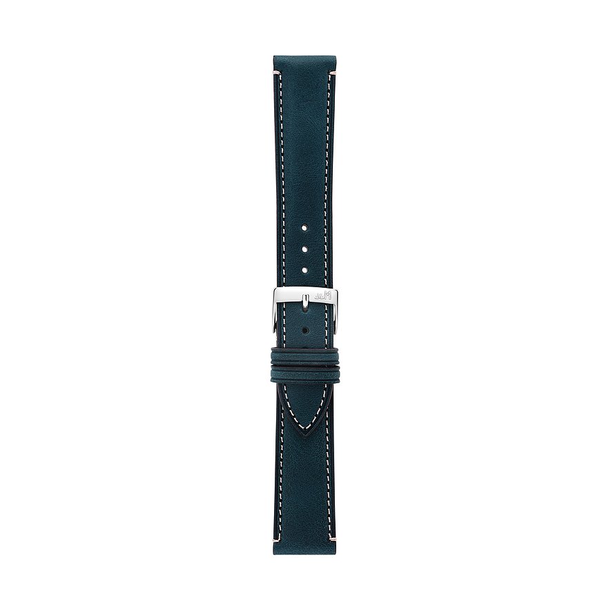 Morellato Uhrenarmband aus veganem Leder in Dunkelblau mit Edelstahlschnalle.