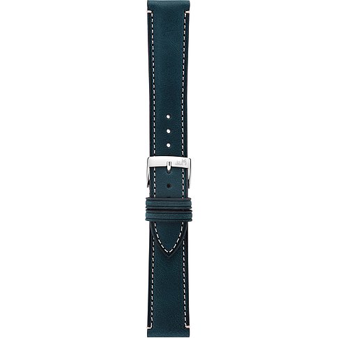 Morellato Uhrenarmband aus veganem Leder in Dunkelblau mit Edelstahlschnalle.