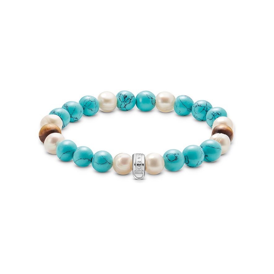 Thomas Sabo Armband Carrier, Türkis, synthetisch, Damen, 925er Silber, mehrfarbig, Größe: 17