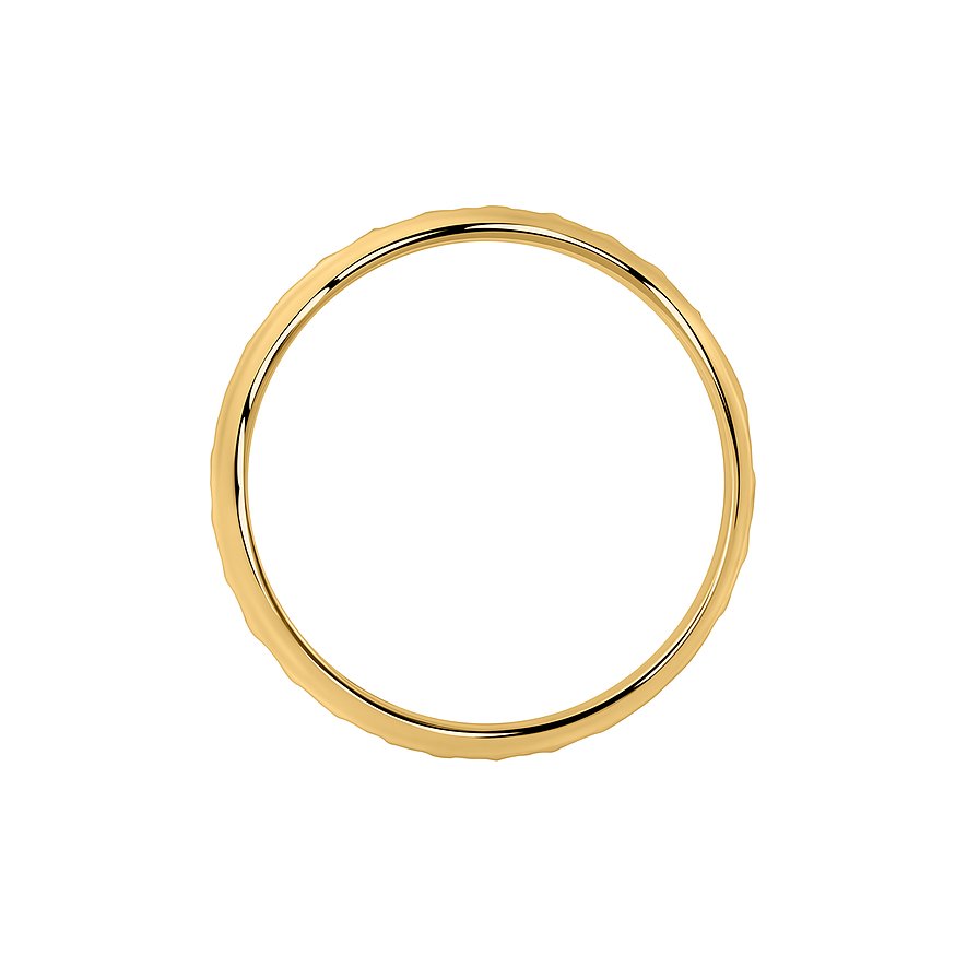 CHRIST ring van verguld, gerecycled 925 zilver. Een smalle gouden ring met een golvend, gestructureerd oppervlak.