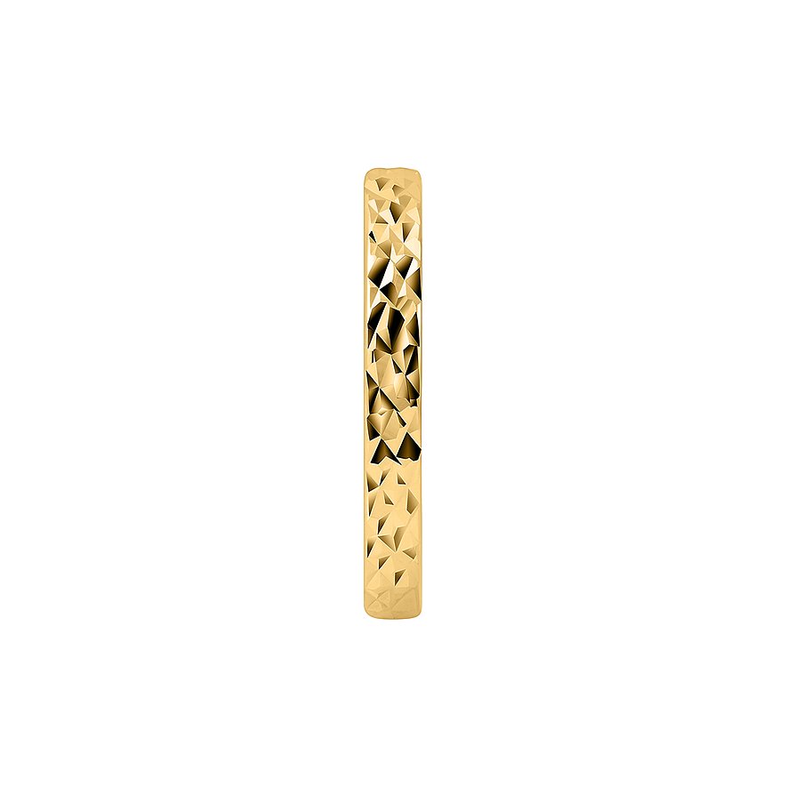 CHRIST ring van goudkleurig gerecycled zilver, met een ruw gehamerd, gestructureerd oppervlak.