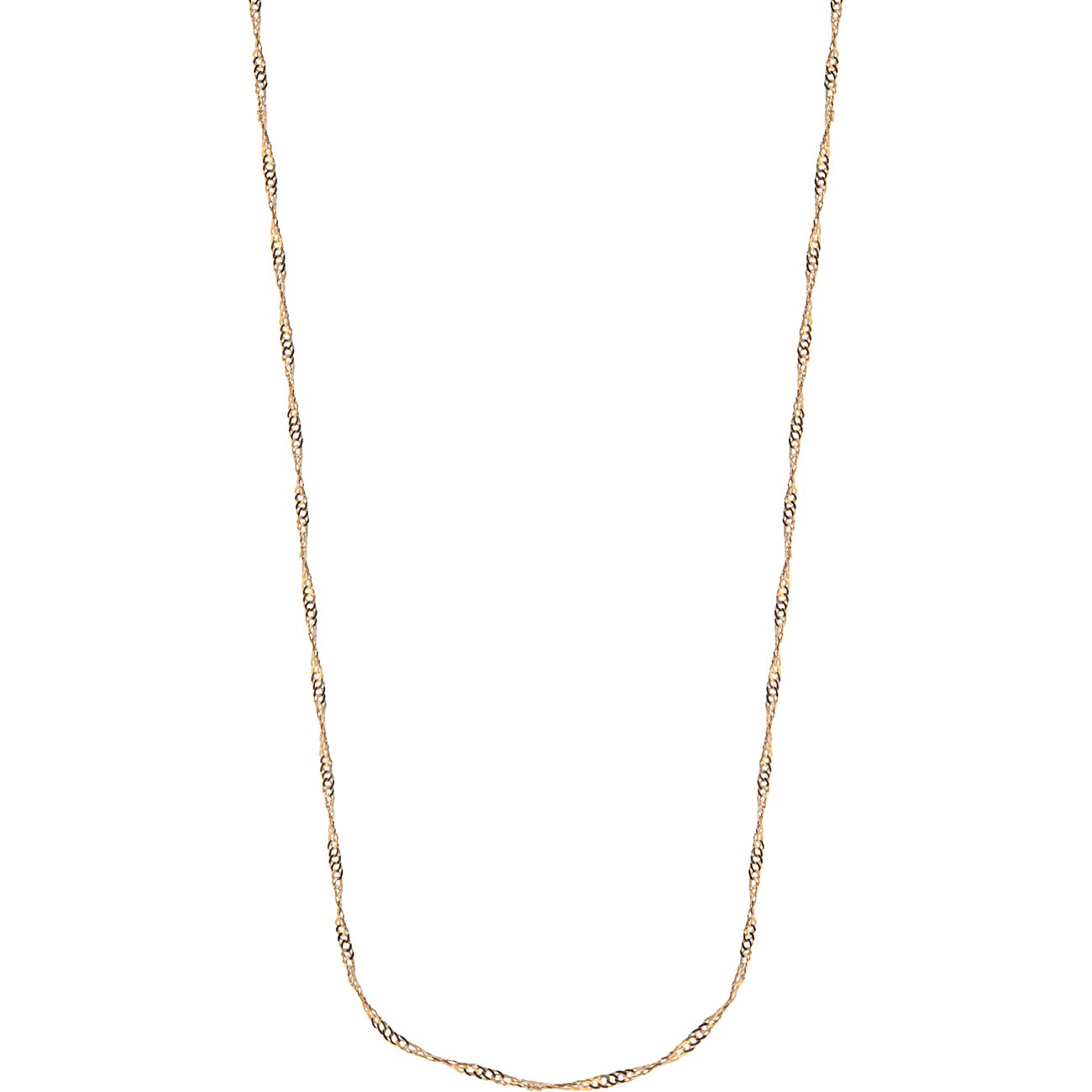 CHRIST Halsschmuck aus 585 Gelbgold, eine dünne gedrehte venezianische Kette in U-Form, freigestellt.