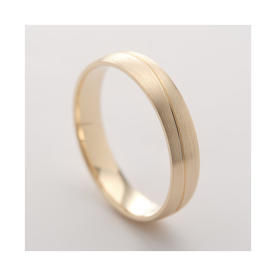 CHRIST Gelbgold Ring aus 375er Gold, Vorderansicht leicht von oben nach rechts photographiert.