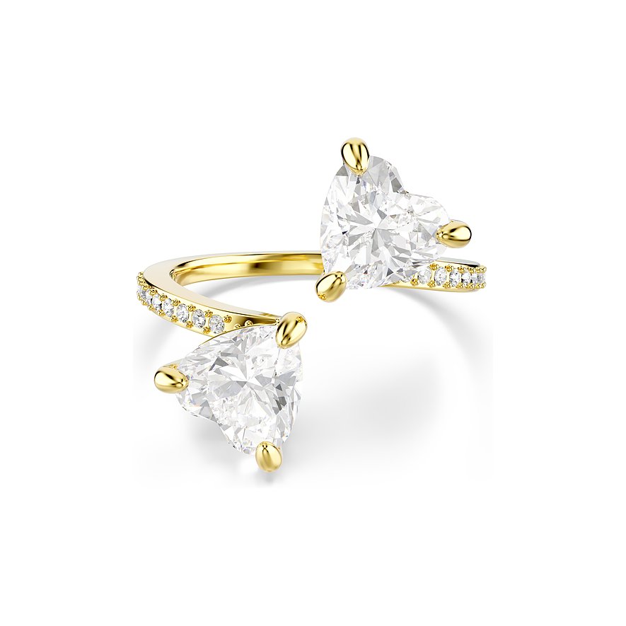Swarovski Damenring Global Collection, Swarovski-Kristall, Damen, Metall, weiß, Größe: 60