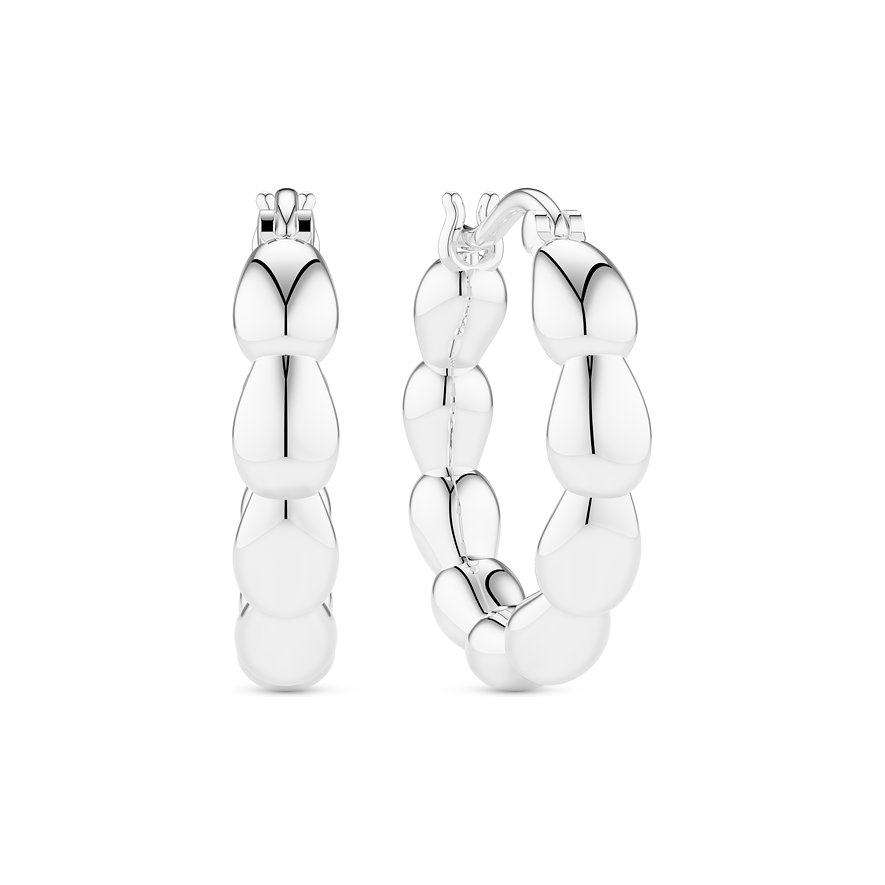 Sif Jakobs Jewellery Ohrringe aus 925er Silber. Jeder Ohrring besteht aus gewölbten, glänzenden Elementen.