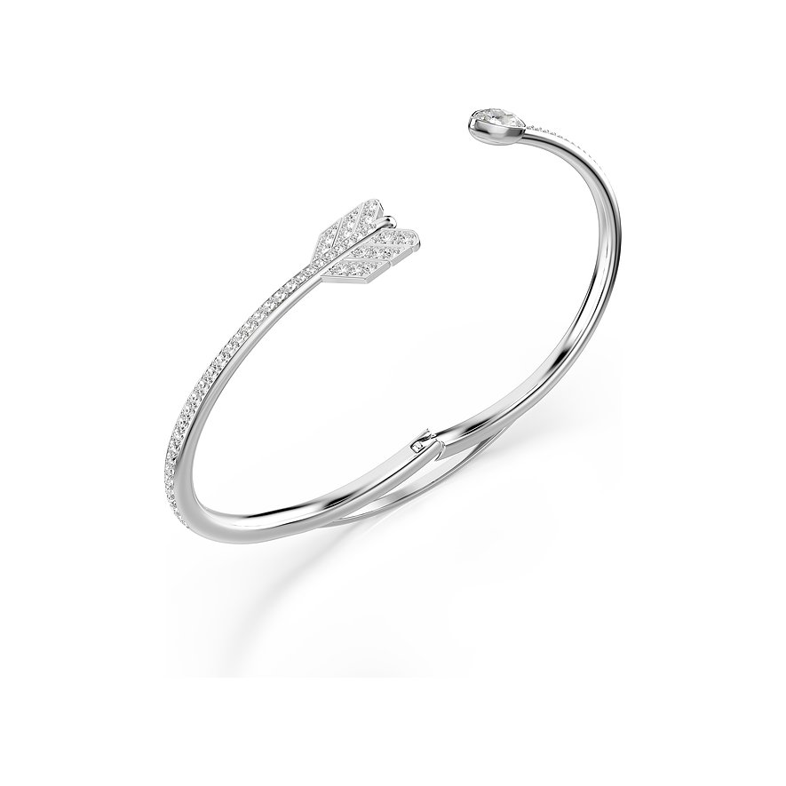 Swarovski metalen armband, versierd met Swarovski kristallen in de vorm van een hartvormige pijl en een punt.