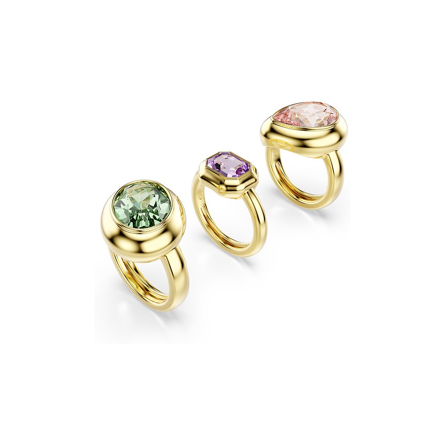 Swarovski Ringset Global Collection, Swarovski-Kristall, Damen, Metall, gelbgold, Größe: 54