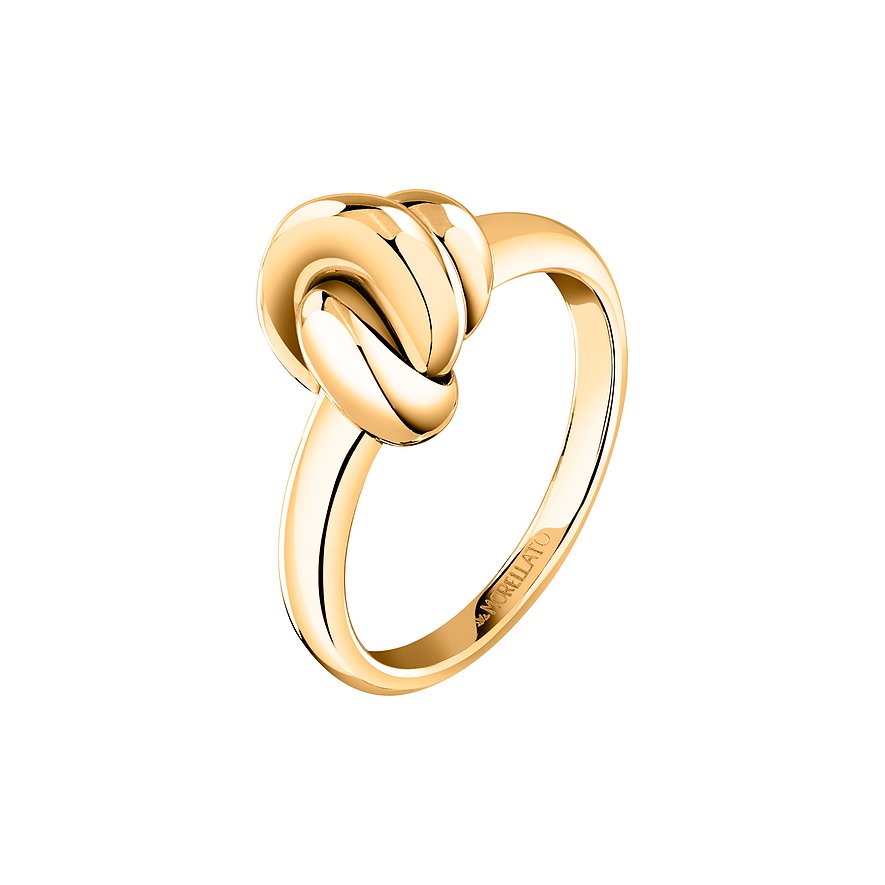 Morellato Ring aus goldfarbenem Edelstahl mit einem kunstvoll geformten Knoten als zentralem Designelement.
