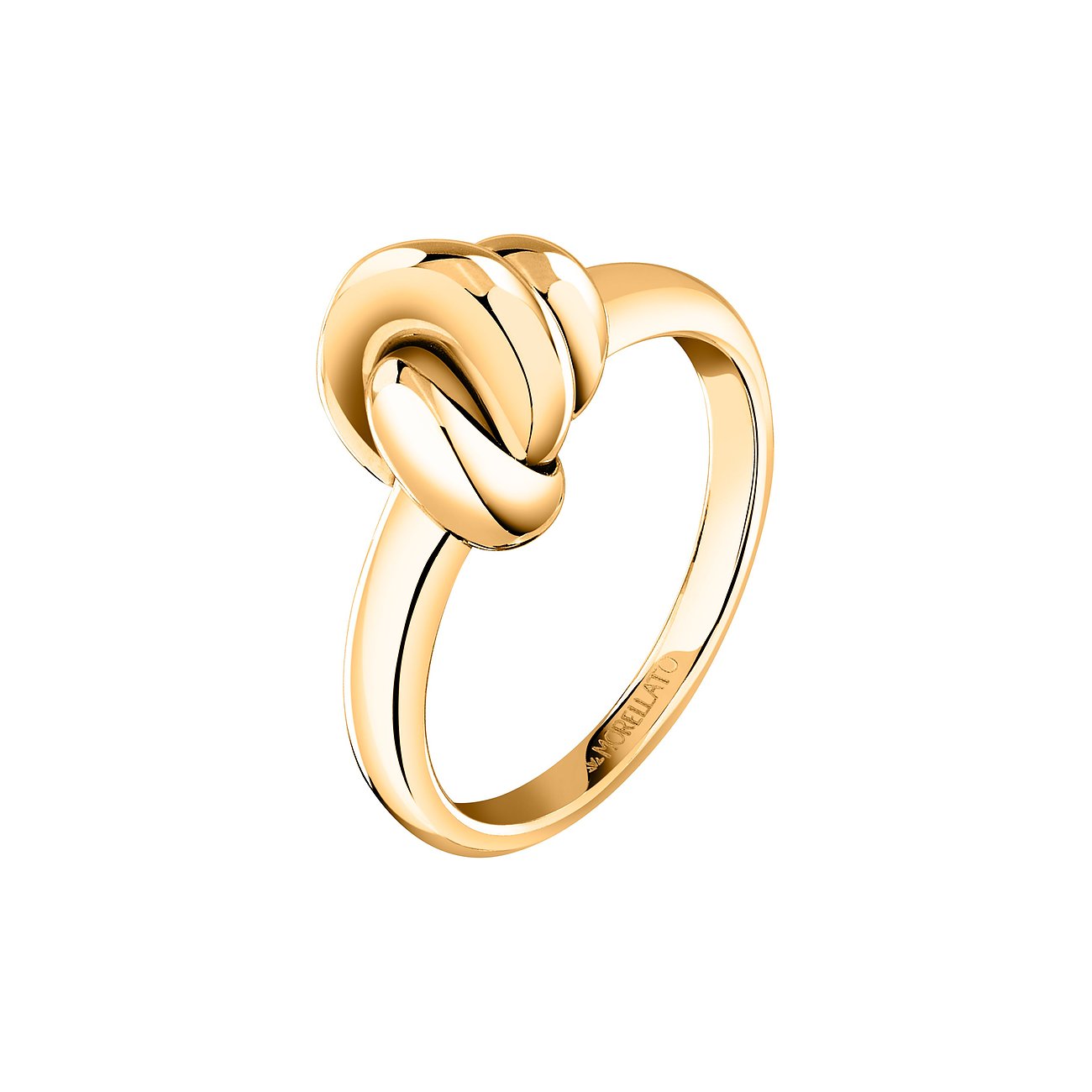 Morellato Ring aus goldfarbenem Edelstahl mit einem kunstvoll geformten Knoten als zentralem Designelement.