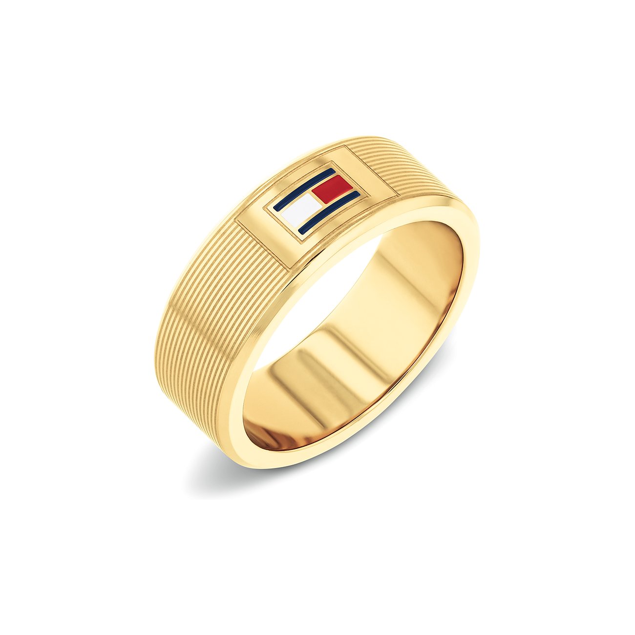 Tommy Hilfiger ring van goudkleurig roestvrij staal met het Tommy Hilfiger merklogo.