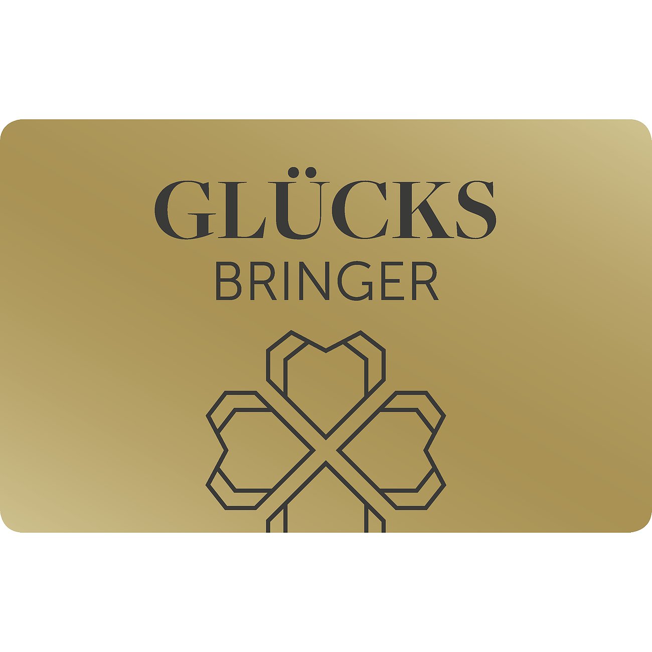 Eine goldfarbene Geschenkkarte 