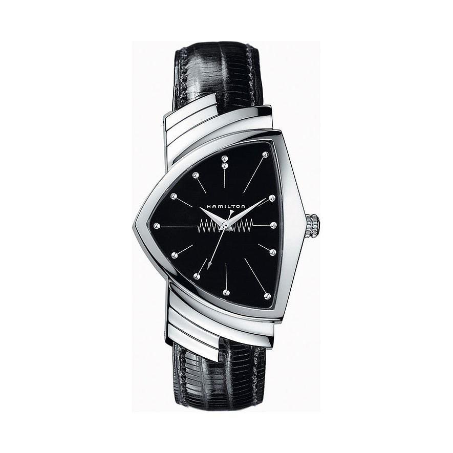 Hamilton Herrenuhr Gent Quartz L H24411732, Herren, Edelstahl, Armband: Kalbleder, Quarz, analog