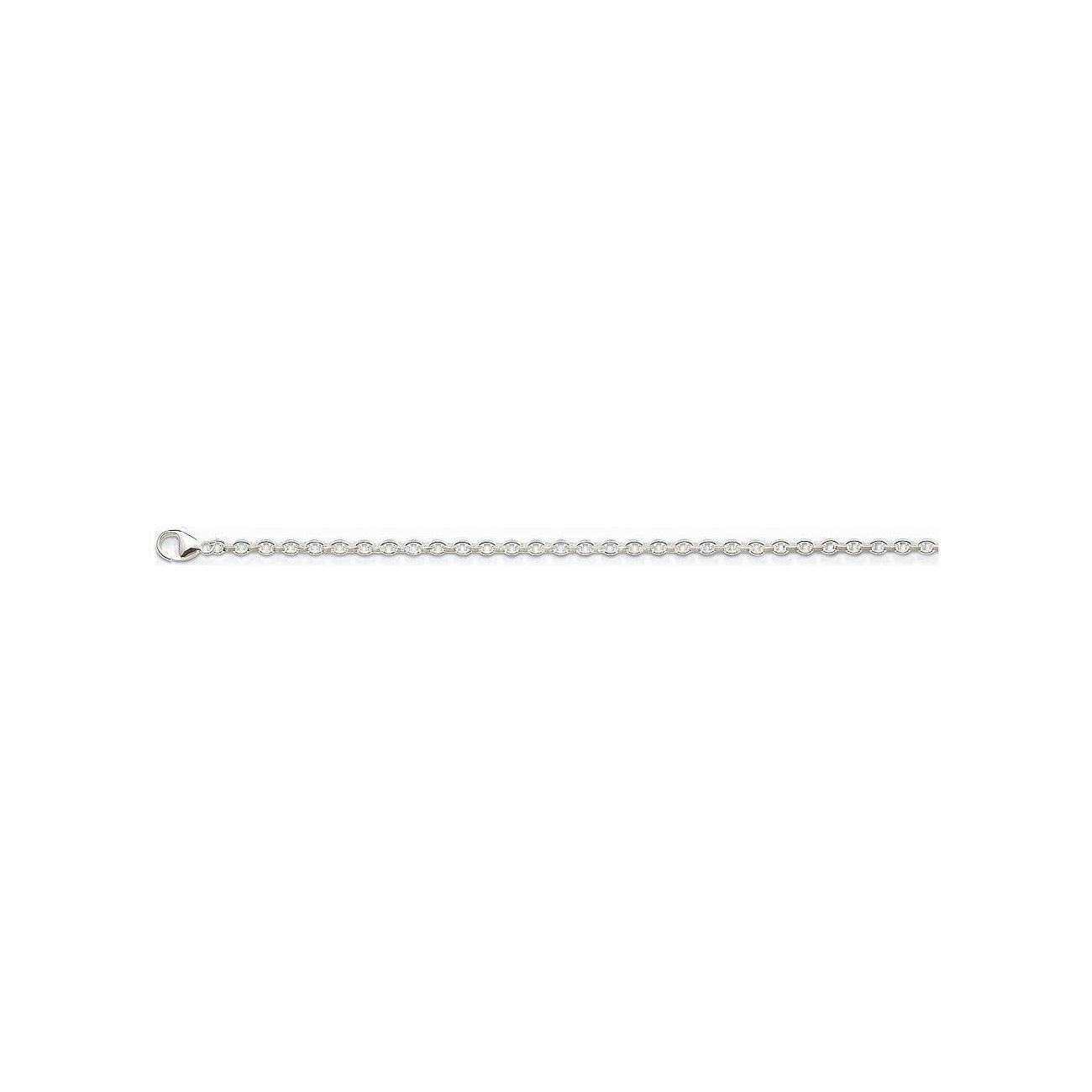 Thomas Sabo Halsschmuck: Eine lange, schmale Halskette aus 925er Silber mit feinen Gliedern und einem Karabinerverschluss.