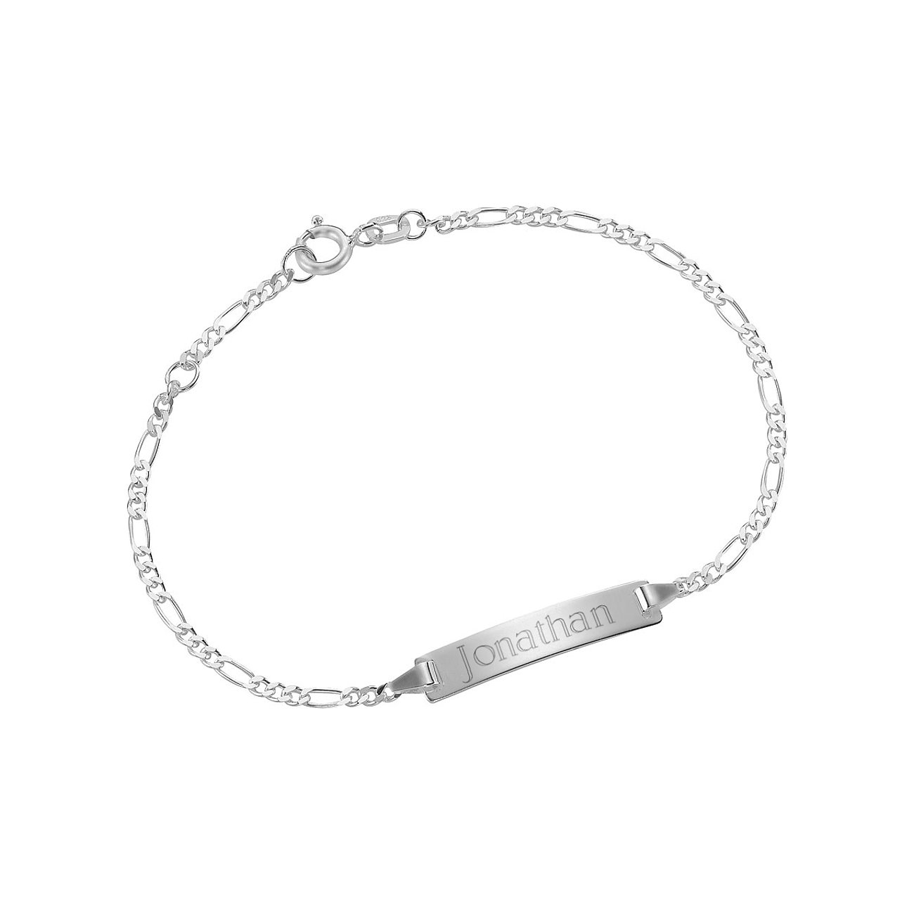 FAVS Little Friends Armschmuck aus rhodiniertem 925er Silber, Namensarmband mit Gravur 