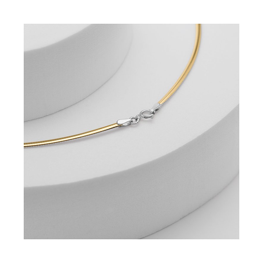 CHRIST Kette aus 585 Gelb- und Weißgold, als Schlangenkette.