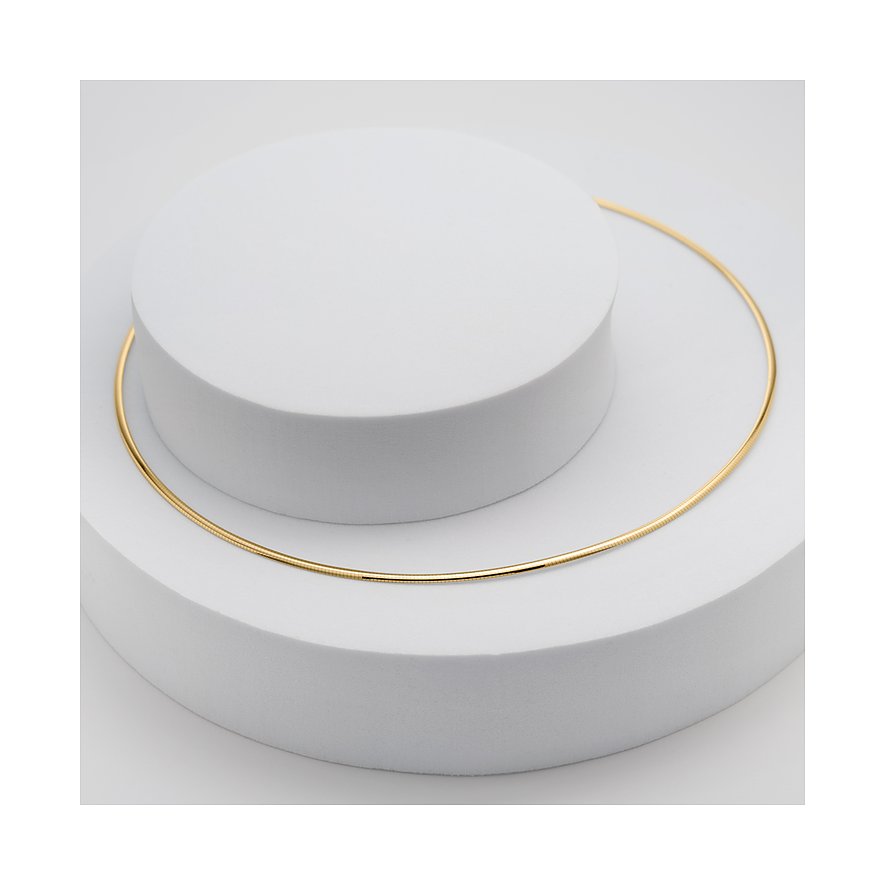 CHRIST 585 Gelbgold Halskette als Omega-Kette.