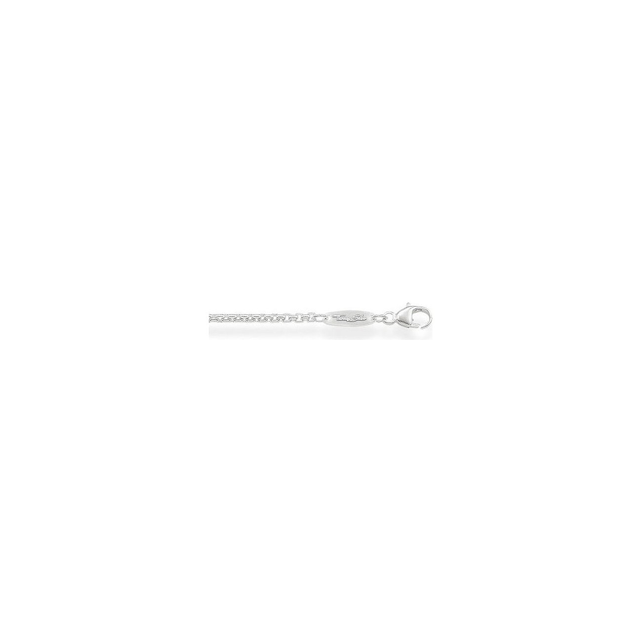 Thomas Sabo Halsschmuck aus 925er Silber mit filigraner Kette und Karabinerverschluss auf weißem Hintergrund.