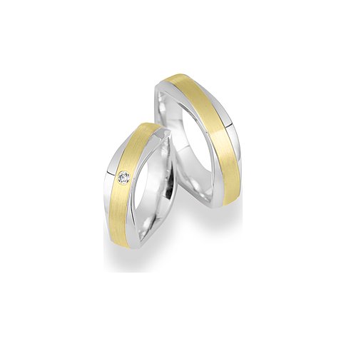 CHRIST Ringe aus 925er Silber mit Gelbgold und einem Stein.