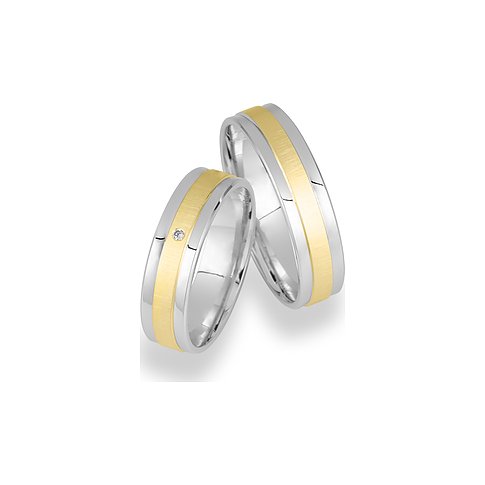 CHRIST Ringe aus 925er Silber, zweifarbig, mit einem Stein.