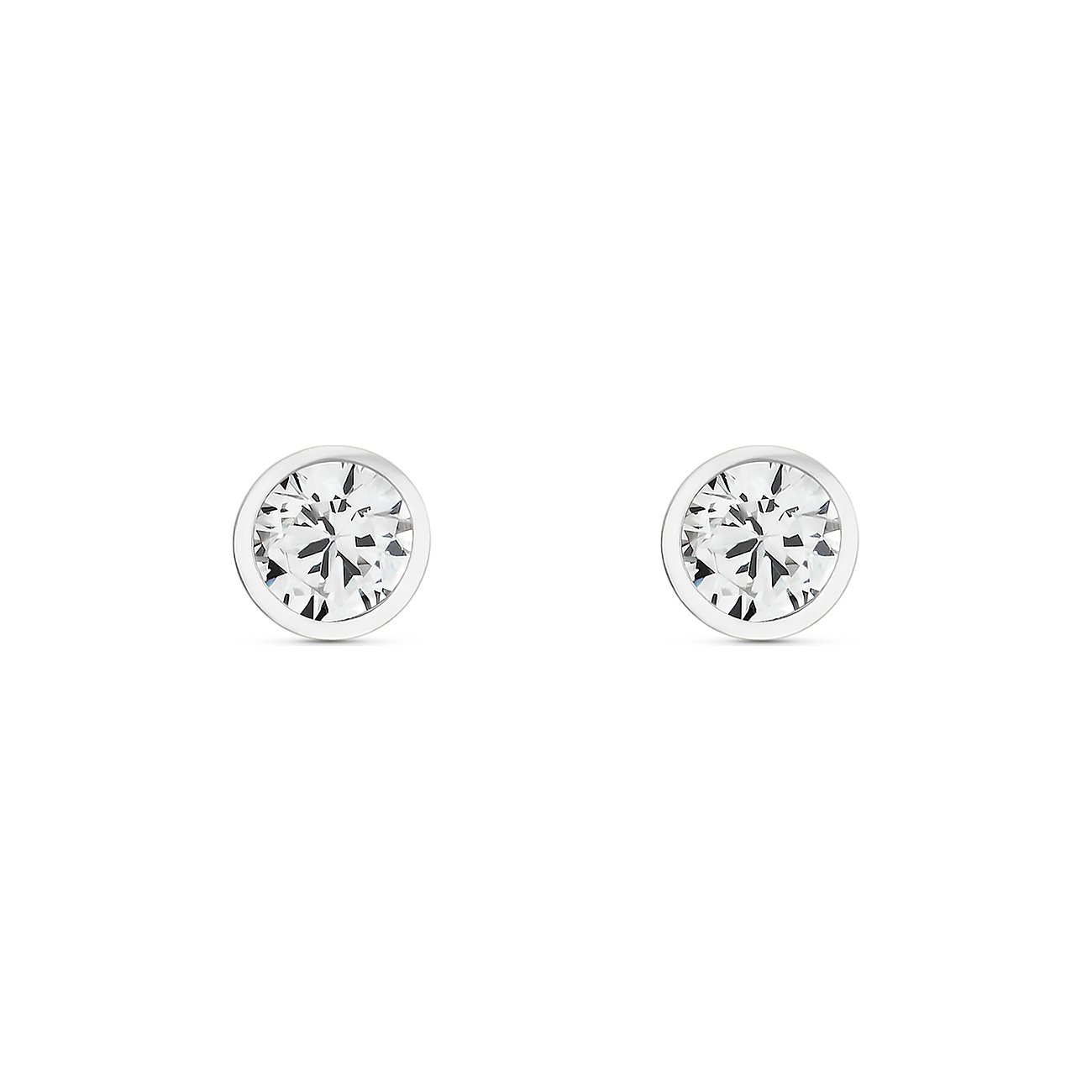 FAVS Ohrstecker aus 925er Silber mit runden, klaren Zirkonia-Steinen in einer dezenten Fassung.