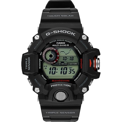 Casio Herrenuhr mit Resin-Gehäuse, digitaler Anzeige und Triple Sensor.