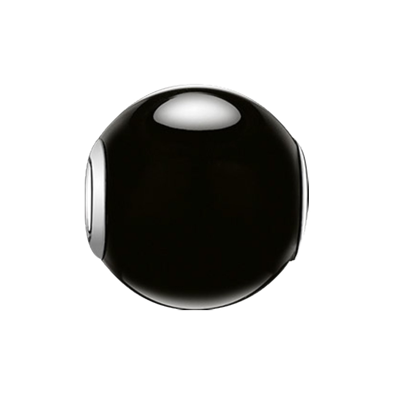 Thomas Sabo Obsidian Perle aus 925er Sterlingsilber, glänzend schwarz.
