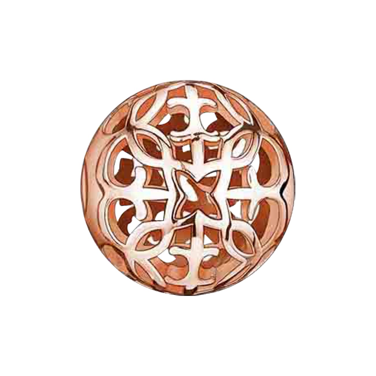Pendentif boule Thomas Sabo en argent sterling 925 plaqué or rose avec motif filigrane complexe.