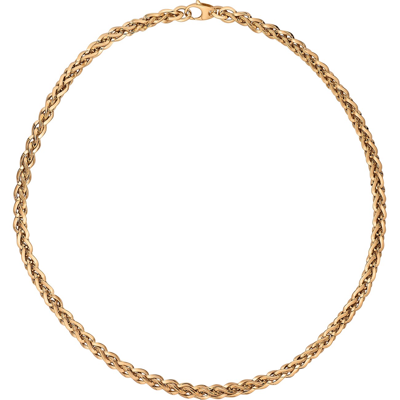 CHRIST Halsschmuck: Eine goldene CHRIST Halskette aus 375er Gelbgold mit zartem Kettendesign, von oben fotografiert.