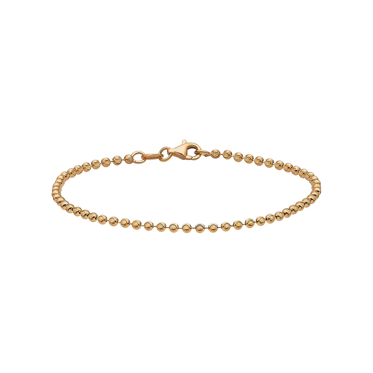 CHRIST Armband aus poliertem 585er Gelbgold mit kugelförmigen Gliedern und einem Karabinerverschluss.