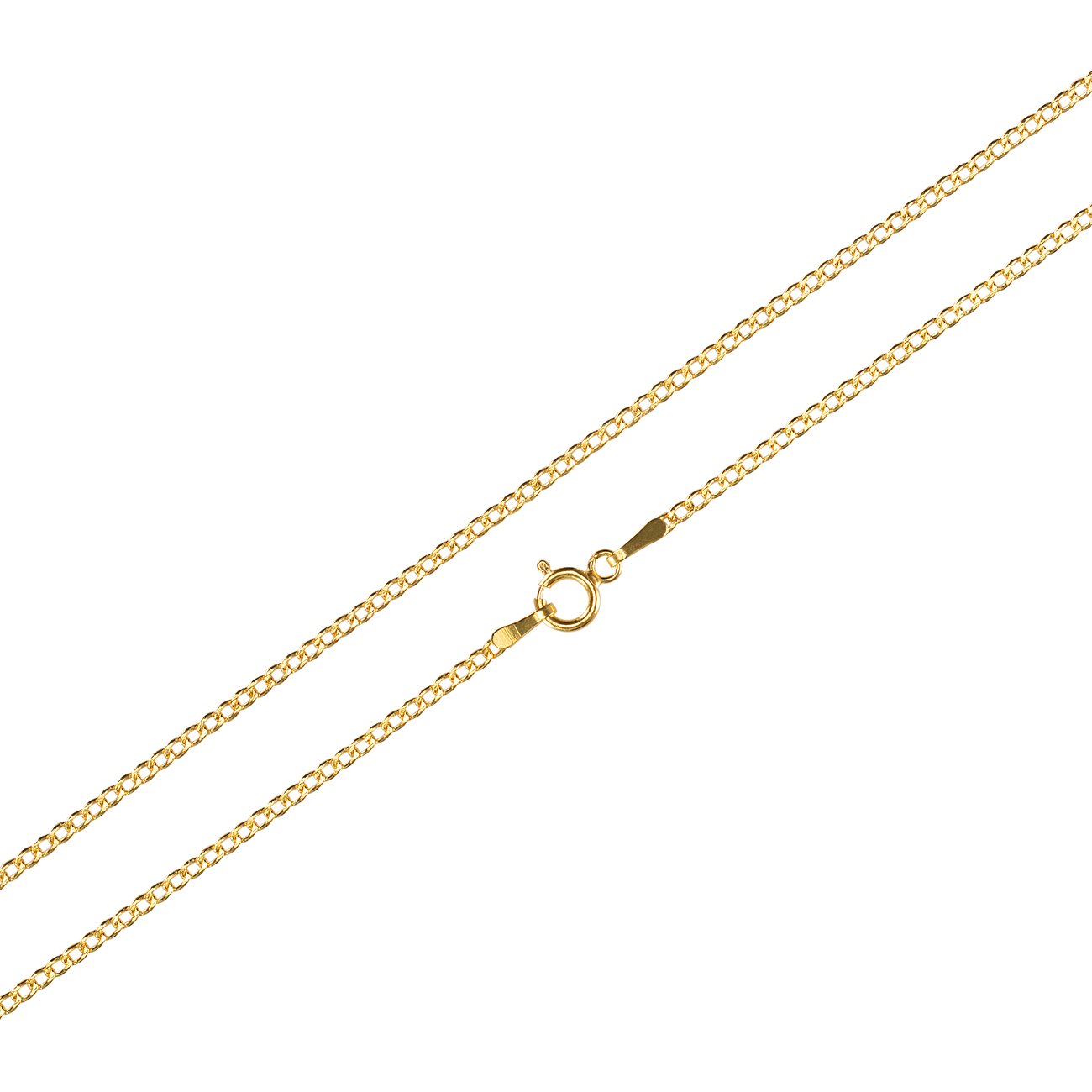 FAVS Halskette aus Gelbgold 585 in Schlangenkette-Optik mit Federringverschluss, diagonal ausgerichtet.