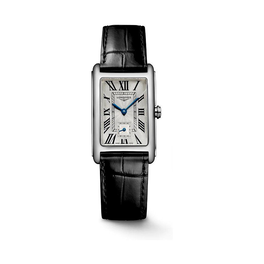 Longines Damenuhr Longines DolceVita L55124710, Damen, Edelstahl, Armband: Alligator, Quarz, analog