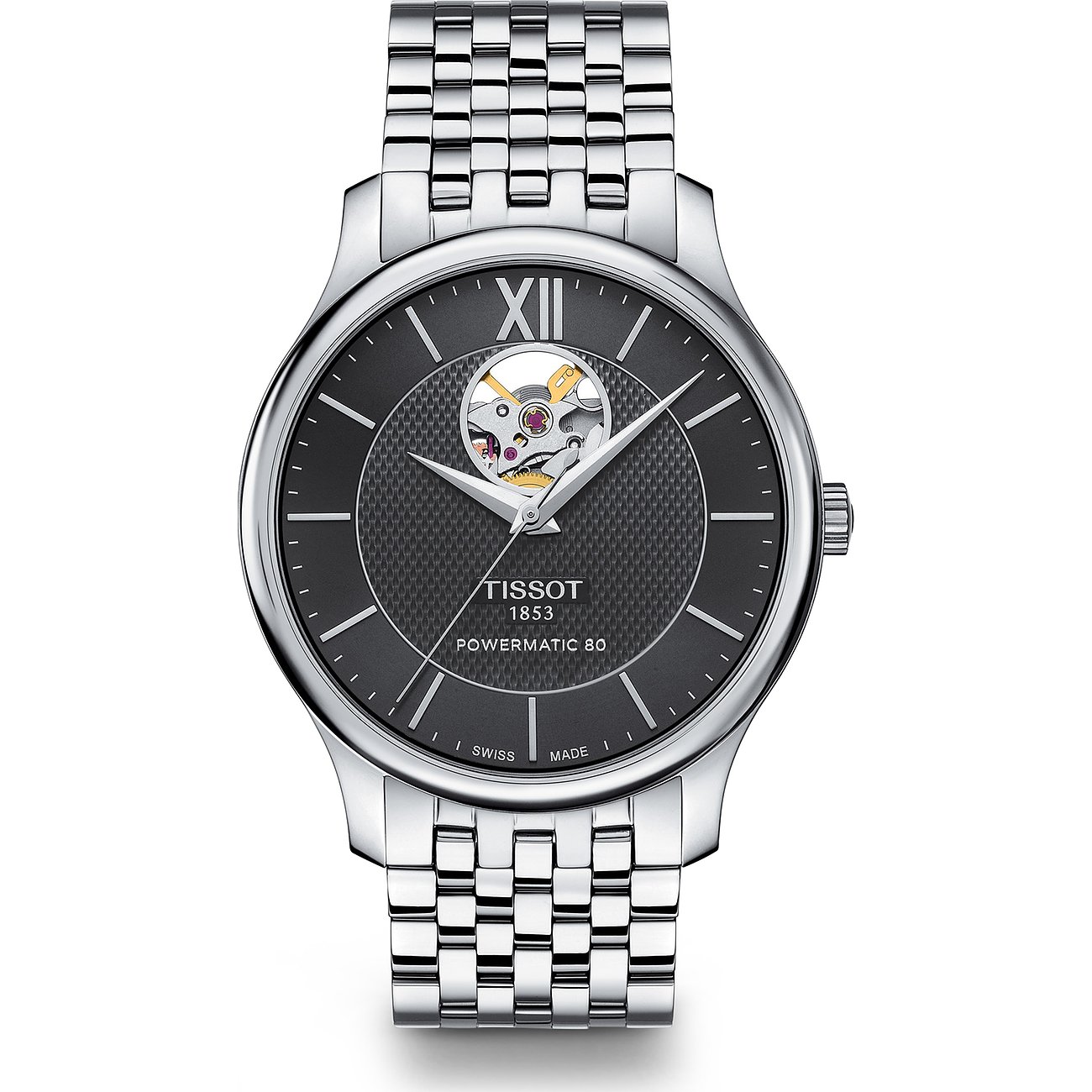 Tissot Herrenuhr Tradition Powermatic 80 Open Heart T0639071105800