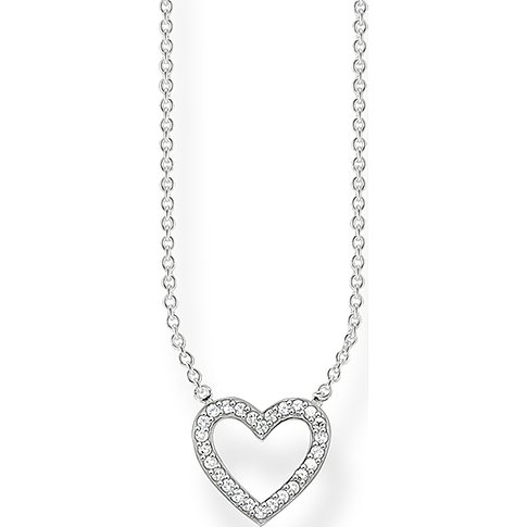 Thomas Sabo Halskette aus 925 Silber mit Herz-Anhänger und Zirkonia.