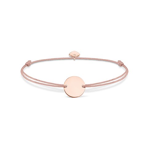 Bracciale Thomas Sabo in argento sterling 925 placcato oro rosa con placchetta rotonda placcata oro rosa al centro.