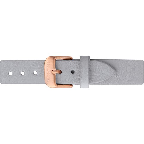 Cinturino Paul Hewitt in similpelle grigio chiaro con fibbia ad ardiglione in acciaio color oro rosa.