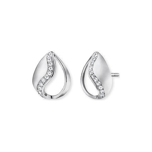 Engelsrufer Ohrstecker aus rhodiniertem 925er Silber mit Zirkonia.